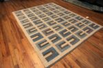 Whole View Of Mid-Century Modern Geometric Scandinavian Swedish Design Flatweave Kilim Contemporary Area Rug 72541 by Nazmiyal Antique Rugs