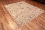 Whole View Of Neutral Light Color Contemporary Modern Turkish Oushak Area Rug 11381 by Nazmiyal Antique Rugs