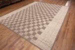 Whole View Of Soft Brown Cream Tribal Checkerboard Design Modern Area Rug 11572 by Nazmiyal Antique Rugs