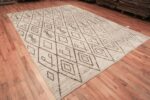 Whole View Of Tribal Cream Brown Moroccan Berber Beni Ourain Design Modern Area Rug 11615 by Nazmiyal Antique Rugs