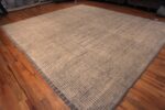 Whole View Of Wool Pile Handmade Square Size Neutral Color Modern Contemporary Area Rug 11876 by Nazmiyal Antique Rugs