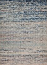 Artistic Light Blue Abrash Background Color Modern Tribal Geometric Pattern Modern Area Rug 11282 by Nazmiyal Antique Rugs