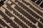 Back of Handmade Wool Pile Modern Contemporary Cream And Charcoal Color Area Rug 11574 by Nazmiyal Antique Rugs