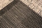 Back of Large Minimalist Cream Brown Modern Handmade Wool Area Rug 11712 by Nazmiyal Antique Rugs