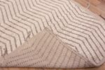 Back of Light Neutral Wavy Geometric Chevron Design Runner Rug 11138 by Nazmiyal Antique Rugs