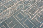 Back of Modern Geometric Light Sky blue Background Tribal Contemporary Area Rug 11340 by Nazmiyal Antique Rugs