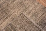 Back of Neutral Salt and Pepper Color Modern Hallway Runner Abrash Rug 11155 by Nazmiyal Antique Rugs