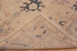 Back of Beautiful and Decorative Soft Pastel Color Tribal Geometric Floral Design Room Size Modern Turkish Oushak Design Area Rug 11375 by Nazmiyal Antique Rugs