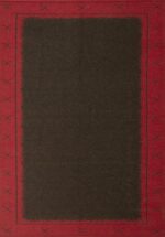 Black And Red Minimalist Geometric Pattern Double Sided Vintage Scandinavian Reversable Kilim Rug #72338 by Nazmiyal Antique Rugs