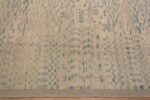 Border of A Beautiful Abstract Cream Light Blue Large Size Geometric Design Modern Area Rug #11821 by Nazmiyal Rugs