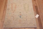 Border of Beautifully Artistic Ivory Cream Background Primitive Rustic Tribal Geometric Modern Hallway Runner Rug 11034 by Nazmiyal Antique Rugs