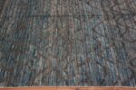 Border of Blue And Brown Contemporary Abstract Wavy Design Modern Area Rug 11296 by Nazmiyal Antique Rugs