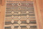 Border of Earthy Brown Modern Tribal Geometric Hallway Runner Rug 11081 by Nazmiyal Antique Rugs