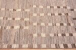 Border of Neutral Color Earthy Geometric Modern Hallway Runner Rug 11090 by Nazmiyal Antique Rugs