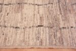 Border of Earthy Grey Color Tribal Nomadic Minimalist Design Modern Hallway Runner Rug 11082 by Nazmiyal Antique Rugs