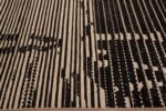 Border of Handmade Wool Pile Modern Contemporary Cream And Charcoal Color Area Rug 11574 by Nazmiyal Antique Rugs