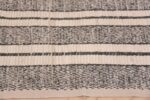 Border of Ivory Cream Color Background With Charcoal Color Tribal Geometric Design Modern Hallway Runner Rug 11142 by Nazmiyal Antique Rugs