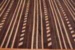 Border of Large Brown Cream Geometric Flatwoven Modern Contemporary Kilim Area Rug 11812 by Nazmiyal Antique Rugs