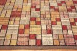 Border of Large Geometric Warm Colors Modern Area Rug 11760 by Nazmiyal Antique Rugs