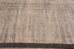 Border of Large Minimalist Cream Brown Modern Handmade Wool Area Rug 11712 by Nazmiyal Antique Rugs