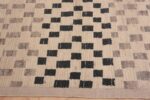 Border of Large Size Modern Cream Gray Black Checkerboard Design Contemporary Area Rug 11748 by Nazmiyal Antique Rugs