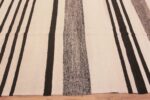 Border of Large Size Neutral Color White Black Modern Flatweave Kilim Rug #11733 by Nazmiyal Rugs