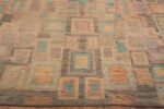 Border of Beautifully Artistic Large Size Soft Jewel Tone Colors Mid Century Modern Influenced Geometric Design Modern Area Rug 11759 by Nazmiyal Antique Rugs