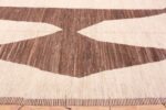 Border of Large Tribal Design Ivory And Brown Modern Area Rug 11731 by Nazmiyal Antique Rugs