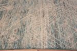 Border of Light Blue Color Abstract Tribal Geometric Design Modern Area Rug 11571 by Nazmiyal Antique Rugs