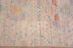 Border of Light Cream And Pastel Color Tribal Geometric Design Modern Contemporary Hallway Runner Rug 11053 by Nazmiyal Antique Rugs