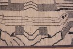 Border of A Facinating Light Cream Color Background Tribal Geometric Modern Contemporary Hallway Runner Rug 11087 by Nazmiyal Antique Rugs