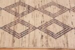 Border of Light Ivory Cream Color Background Neutral Tribal Geometric Diamond Pattern Modern Hallway Runner Rug 11139 by Nazmiyal Antique rugs
