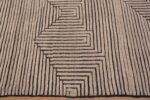 Border of Modern Cream Brown Geometric Art Deco Inspired Design Contemporary Area Rug 11453 by Nazmiyal Antique Rugs