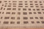 Border of Modern Cream Brown Tribal Geometric Room Size Area Rug 11682 by Nazmiyal Antique Rugs