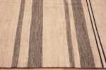Border of Modern Cream and Charcoal Color Minimalist Geometric Room Size Area Rug 11357 by Nazmiyal Antique Rugs