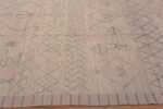 Border of Beautiful Modern Cream Background With Light Blue Artistic Primitive Tribal Geometric Design Room Size Area Rug 11575 by Nazmiyal Antique Rugs