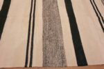 Border of Modern Flatweave Room Size Black and White Color Kilim Rug #11593 Nazmiyal Antique Rugs