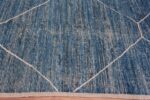 Border of Simplistic Modern Minimalist Light Blue Color Tribal Moroccan Beni Ourain Design Contemporary Rug 11474 by Nazmiyal Antique Rugs