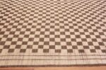 Border of Modern Moroccan Inspired Brown Cream Checkerboard Design Area Rug 11454 by Nazmiyal Antique Rugs
