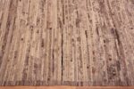 Border of Neutral Earthy Brown Color Abstract Abrash pattern Modern Hallway Runner Rug 11123 by Nazmiyal Antique rugs