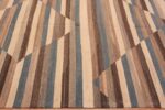 Border of A Wonderfully Artistic Neutral Color Geometric Design Contemporary Large Size Modern Flat Weave Kilim Rug 11732 by Nazmiyal Antique Rugs