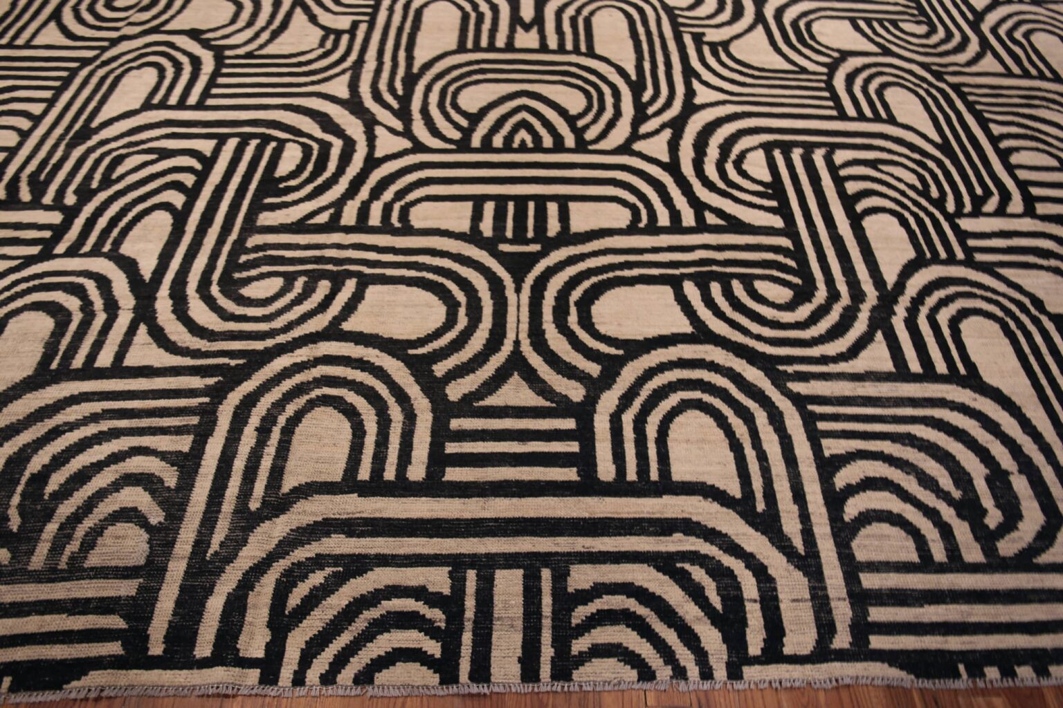 Oversized Black White Art Deco Modern Rug 11853 Nazmiyal Rugs