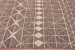 Border of Room Size Neutral Gray and Cream Color Tribal Design Modern Area Rug #11569 by Nazmiyal Antique Rugs