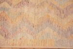 Border of Rustic Colorful Tribal Geometric Chevron Design Hallway Runner Rug 11020 by Nazmiyal Antique Rugs