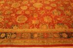 Border of Jaw Dropping Rustic Red Oversized Large Scale Allover Design Antique Indian Agra Rug 71251 by Nazmiyal Antique Rugs