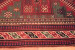 Border of Small Green Tribal Antique Double Niche Caucasian Kazak Islamic Prayer Design Area Rug 72560 by Nazmiyal Antique Rugs