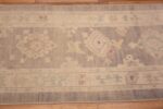 Border of Soft Light Gray Pastel Color Tribal Geometric Turkish Oushak Design Modern Hallway Runner Rug 11202 by Nazmiyal Antique Rugs
