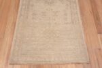 Border of Soft Neutral Light Grey Khotan Design Hallway Runner Rug 11203 by Nazmiyal Antique Rugs