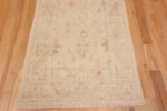 Border of Soft Neutral Modern Decorative Tribal Turkish Oushak Design Runner Rug 11206 by Nazmiyal Antique Rugs