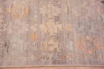 Border of Tribal Geometric Neutral Grey Background Rustic Hallway Runner Rug 11025 by Nazmiyal Antique Rugs